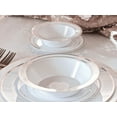 thumbnail image 3 of " OCCASIONS" 40 Plates Pack, Heavyweight Disposable Wedding Party Plastic Plates (10.5'' Dinner Plate, White & Rose Gold Rim), 3 of 7