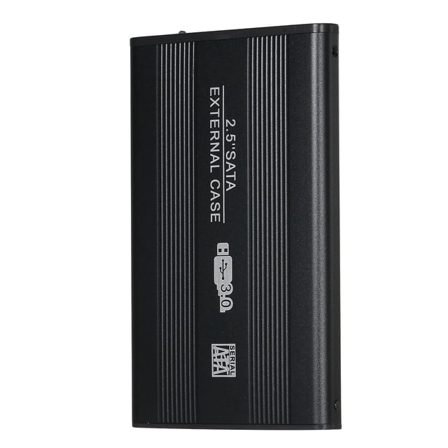 Aluminum Alloy 2.5 Inch SATA HDD/SSD Enclosure with USB3.0 Interface - High-Speed External Hard Drive Case Supporting 7/9.5mm Drives, Lightweight 55g Design, Black (Red/Blue Optional) - Includes Data