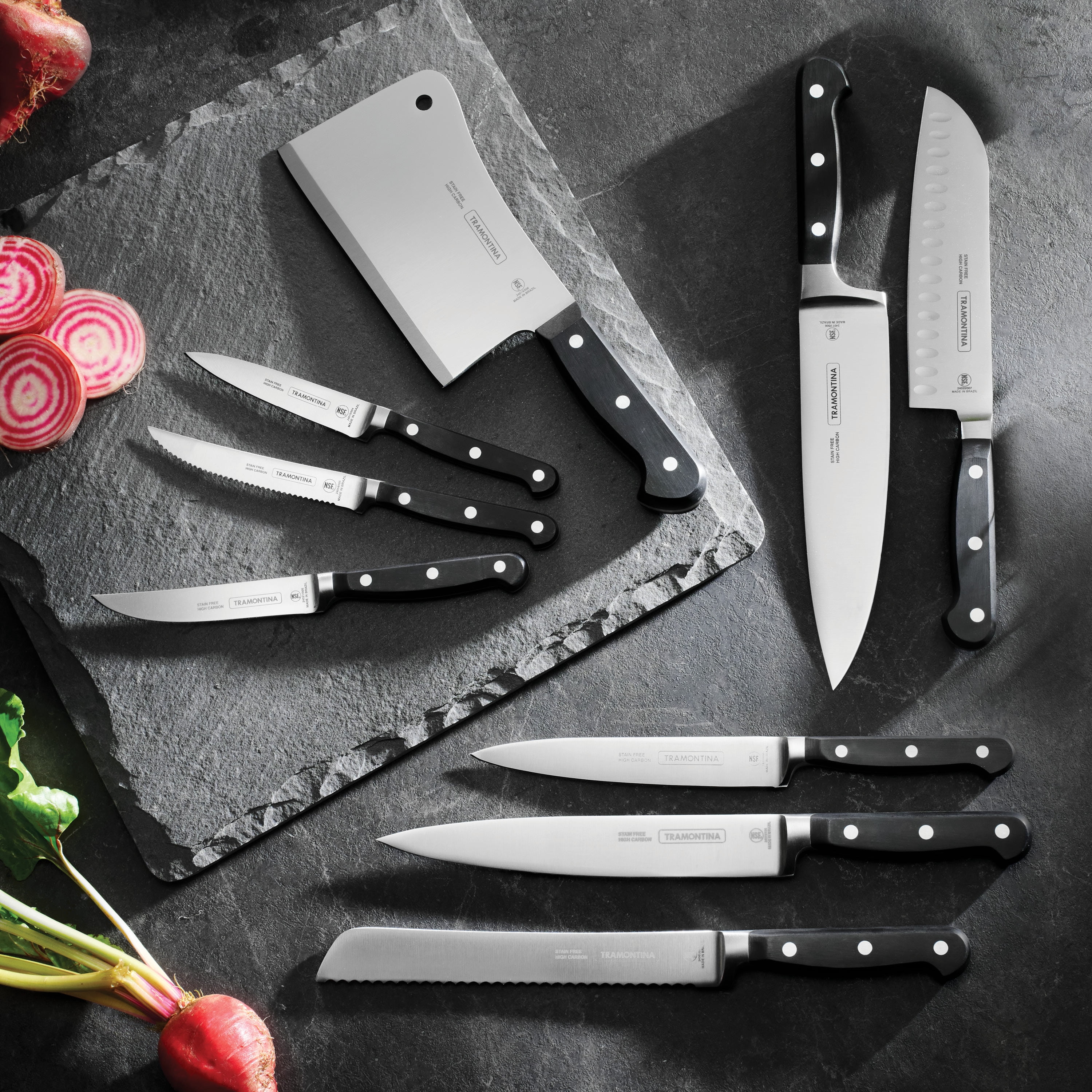 Tramontina Pro Series 4 Piece Forged 5 Inch Serrated Steak Knife Set
