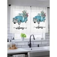 thumbnail image 5 of Sheer Curtains 54 Inch Length, Summer Cactus Semi Sheer Curtains Light Filtering Window Treatment, Country Blue Truck Botanical Tropical Plants Privacy Voile Drapes for Living Room 52x54 Inch, 5 of 7