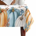 thumbnail image 4 of Orange Blue Fall Table Cloth Waterproof Tablecloths, Thanksgiving Botanical Pumpkins Tablecloth Dining Table Cover for Kitchen Party Tabletop Outdoor, Rectangle Tablecloth 60x84 Inch, 4 of 9