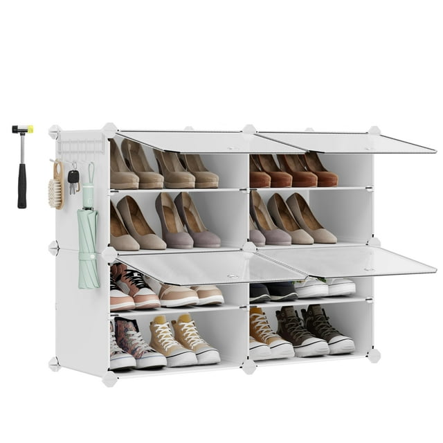 Organizador de zapatos SONGMICS, 4 cubos, 16 pares, blanco