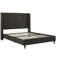 thumbnail image 2 of Miniyam Queen Size Upholstered Bed Frame, 54" High Platform Bed with Wingback Headboard for Adult, Gray, 2 of 7