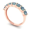 thumbnail image 2 of 1.19 ctw Wedding Band for Women - 14K Rose Gold Blue Moissanite Stackable Eternity Ring, 2 of 6