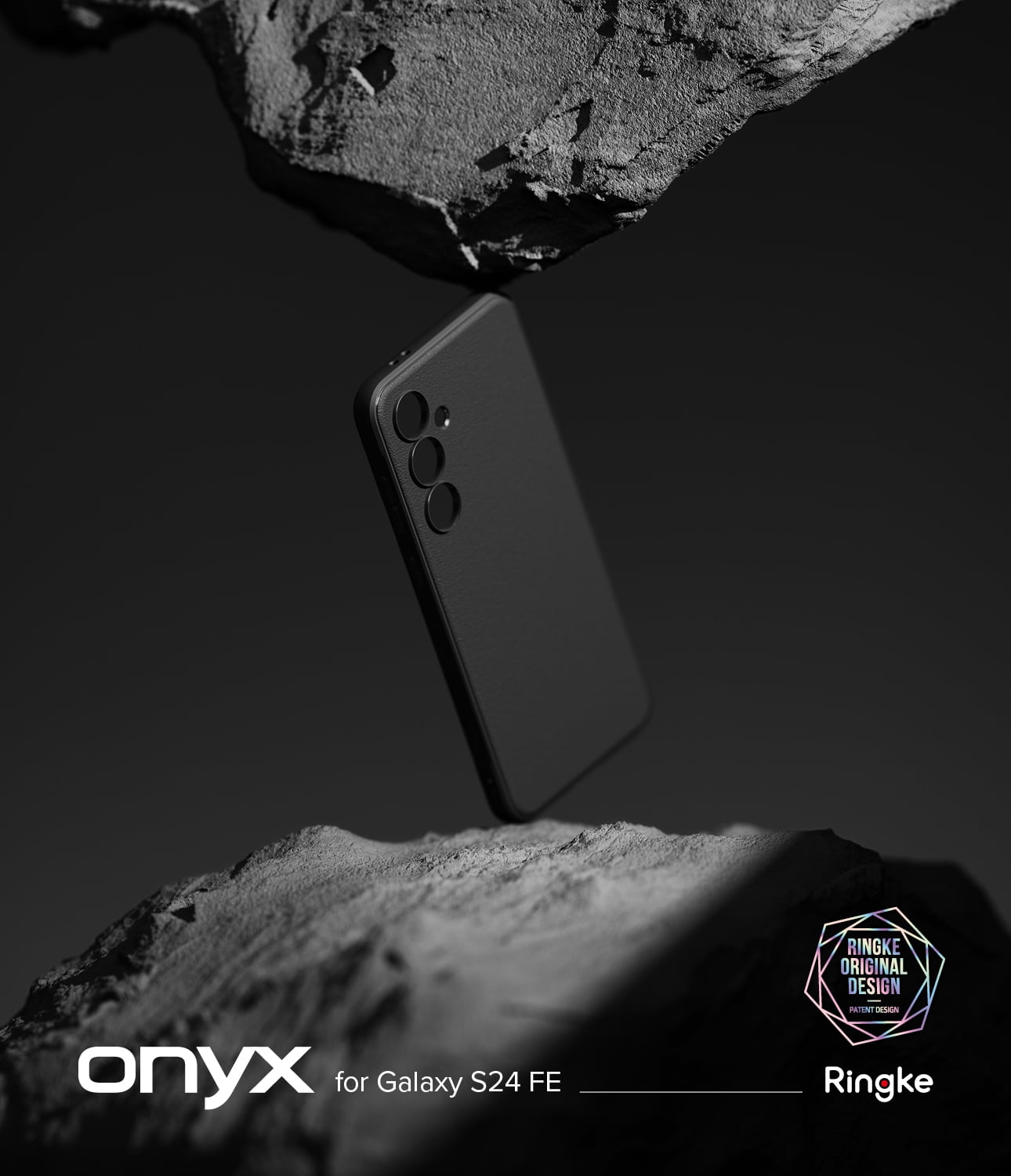 Ringke Onyx for Samsung Galaxy S24 FE Case, Firm Grip Non-Slip Unique Texture Flexible Durable TPU Phone Cover - Black