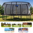 thumbnail image 6 of MERACH Round Trampolines, Kids Adults Pumpkin Trampolines with Basketball Hoop, Enclosure Net, Gift, 10', 6 of 12