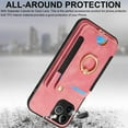 thumbnail image 7 of 12 Pro Max Phone Case,Card Holder Wallet Stand for iPhone 12 Pro Max Case,Ring Holder,RFID-Blocking,Wrist Strap,Camera Protector,Leather Shockproof Protective  Flip Cover Cases (Pink), 7 of 7