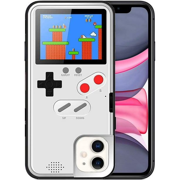 Gameboy Case For Iphone 12 Mini Retro Protective Cover Self Powered Case With 36 Small Game Color Display Gameboy Phone Case Handheld Video Game Console Case For Iphone White Iphone 12 Mini