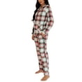 thumbnail image 2 of Womens Ladies Fleece PJ Pajama Set Plaid White Red Size S, 2 of 3