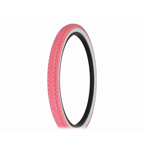 Bike Tire 26 x 2.125 Pink/White Side Wall HF-133.