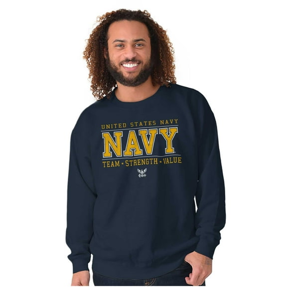 US Navy Logo Team Strength Value Unisex Plus Size Sweatshirt Brisco Brands 2X