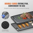thumbnail image 5 of Double Sided Pre Cured Cast Iron Baking Frying Pan 9.7x16.7 Inch Rectangular Dual Stove Non Stick Flat Top Grill Gas Oven Handle Black, 5 of 6