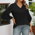 thumbnail image 2 of Ediodpoh Women's V Neck Flutter Sleeve T Shirt Casual Comfortable Blouse for Daily Vacation Wear with Jeans Spring Summer Fall T Shirts for Women Black M, 2 of 6
