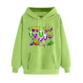 thumbnail image 3 of VBTAPA Womens Mardi Gras Hoodie Novelty 3D Graphic Printed Hooded Sweatshirt Carnival Themed Print Drawstring Long Sleeve Pullover Tops Parade Sweatshirt on Sale Green S, 3 of 4