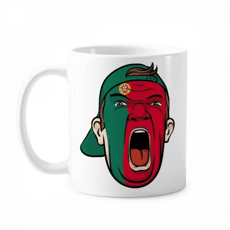

Portugal Flag Makeup Head Screang Cap Mug Pottery Cerac Coffee Porcelain Cup Tableware