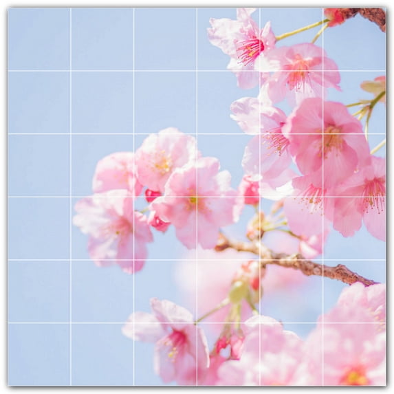 Picture-Tiles.com: Spring Ceramic Tile Wall Mural WAL500958-66S. 25.5"W x 25.5"H using (36) 4.25" x 4.25" Ceramic Tiles-Satin Finish