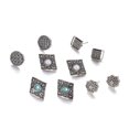 thumbnail image 6 of AYYUFE 5 Pairs Bohemia Hollowed Geometric Rhinestone Earrings Women Jewelry Ear Studs Alloy + Rhinestone Clear, 6 of 6