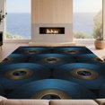 thumbnail image 2 of Design&I 3'x5' Washable Area Rug Low Profile & Durable Daily Traffic Ready Circle Retro Grooved Vinyl Sound Themed Interlocking Disc Covering for Home Office, Hallway, 2 of 7