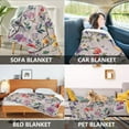 thumbnail image 2 of Yayeee Throw Blanket for Couch Soft Warm 50" x 60" Sofa Chair Bed Decoration, Purple Floral Pattern, 2 of 7