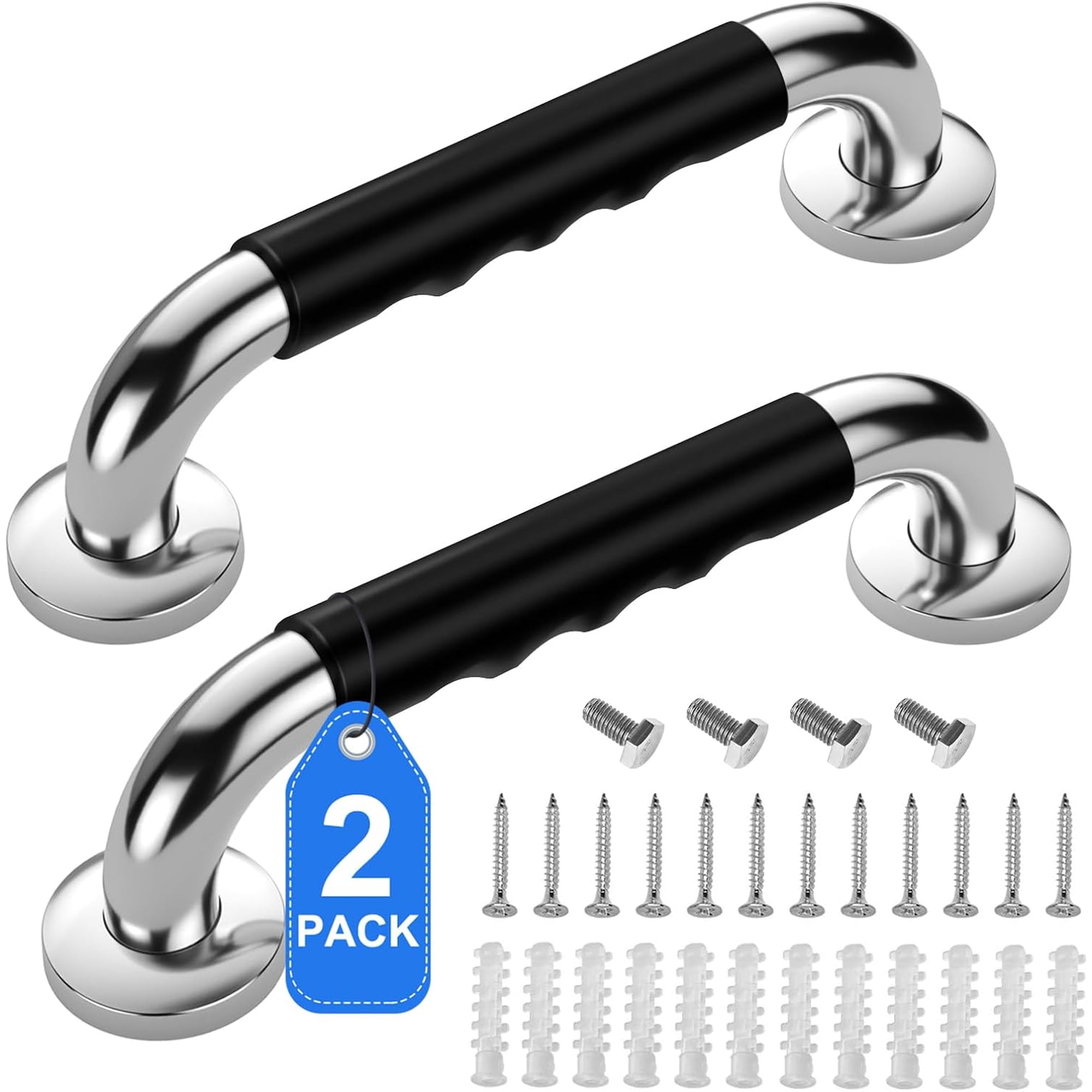 12 Inch Shower Grab Bars for Seniors, Anti Slip Handicap Grab Bars