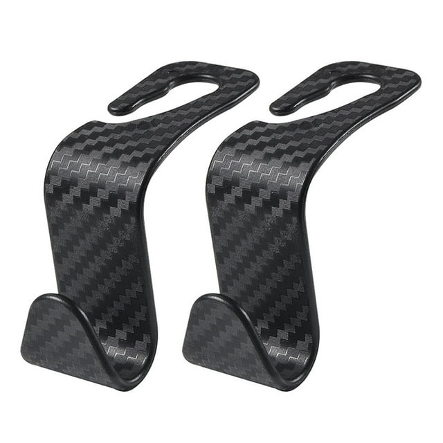 Typpkmm Carbon Fibre Hook with Car Seat Headrest Hook Auto Back 4Pcs