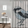 thumbnail image 2 of Orinice Blue Tail Bird Wall Bathroom Decor Set with Hooks, Colorful Luxurious Graphic Print Polyester Fabric Shower Curtain for Home Bathtubs Decoration 60x72, 2 of 7