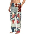 thumbnail image 3 of Kdxio Patchwork In Country Style Print Men's Sleep Pajama Pant Lounge Pants with Pockets, 3 of 8