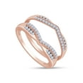 thumbnail image 2 of AFFY 0.33CT Moissanite Diamond Enhancer Guard Double Chevron Ring for Women 14K Rose Gold over Silver-5.5, 2 of 6