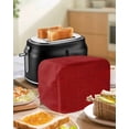 thumbnail image 4 of Red Burlap Texture Small Toaster Cover 2 Slice, Kitchen Appliance Covers, Farmhouse Vintage Red Toaster Oven Cover with Loop, Bread Machine Cover Polyester Dust Cover Protection, 4 of 4