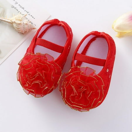 

Newborn Baby Lovely Lace Flower Princess Crib Shoes Soft Sole Girl Anti-slip Shoes