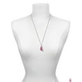 thumbnail image 3 of Delight Jewelry Silvertone Large Translucent Hot Pink Flying Butterfly Silvertone Believe Faith Prayer Hope Bar Charm Necklace, 23", 3 of 4
