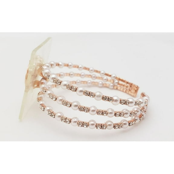 Floral Corsage Bracelet in Rose Gold, Crystal & Pearl Windsor Collection