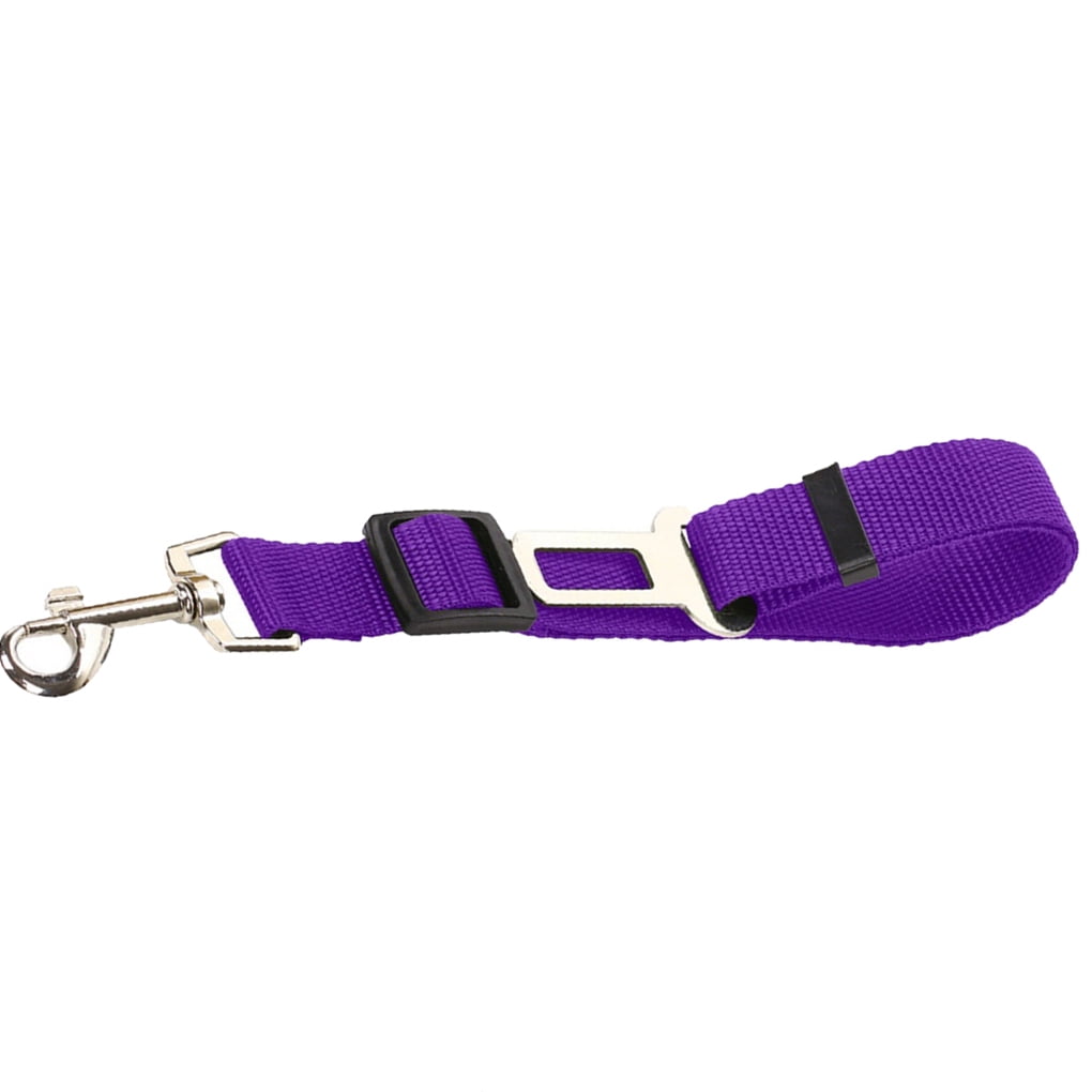 062D Pet Car Safe Strap Seat Belt Harness Leash Restraint Travel Clip Purple 