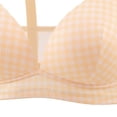 thumbnail image 5 of Byworldtasic Ladies Everyday Plaid Wireless Bra Ribbed V‑Neck Lightweight Bralette Adjustable Shoulder Straps Casual Bra, 5 of 5