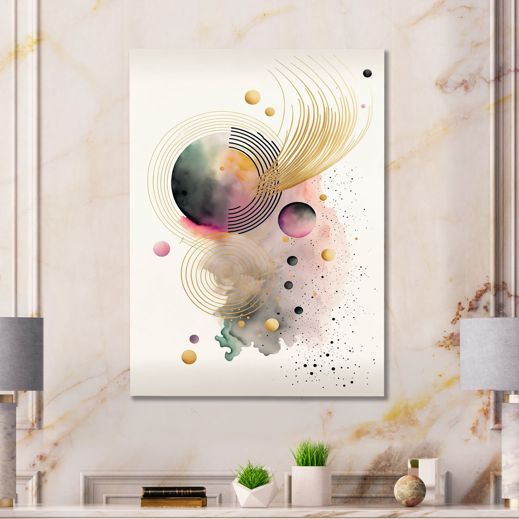 Designart Colorful Circular Abstract I Canvas Wall Art