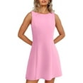 thumbnail image 3 of Women's 2025 New Summer A-Line Sleeveless Boat Neck Mini Dress Club Party Little Short Dresses, 3 of 9
