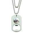 thumbnail image 1 of Cattle Drive Western Cowboy In the Loop Military Dog Tag Bottle Opener Pendant, 1 of 4