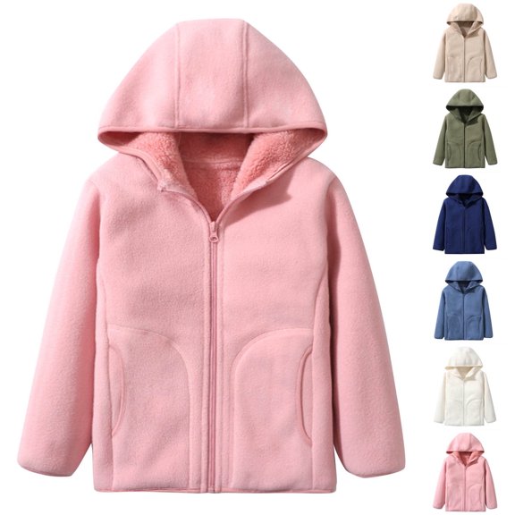 yillto Kids Zip up Hoodie Jackets Sherpa Fleece Lined Warm Sweatshirt Coats Thick Outwear with Pockets
