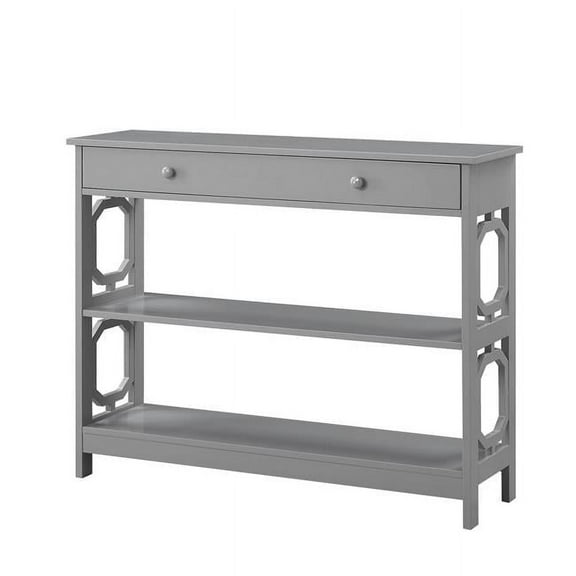 Convenience Concepts Omega Storage Console Table in Gray Wood Finish