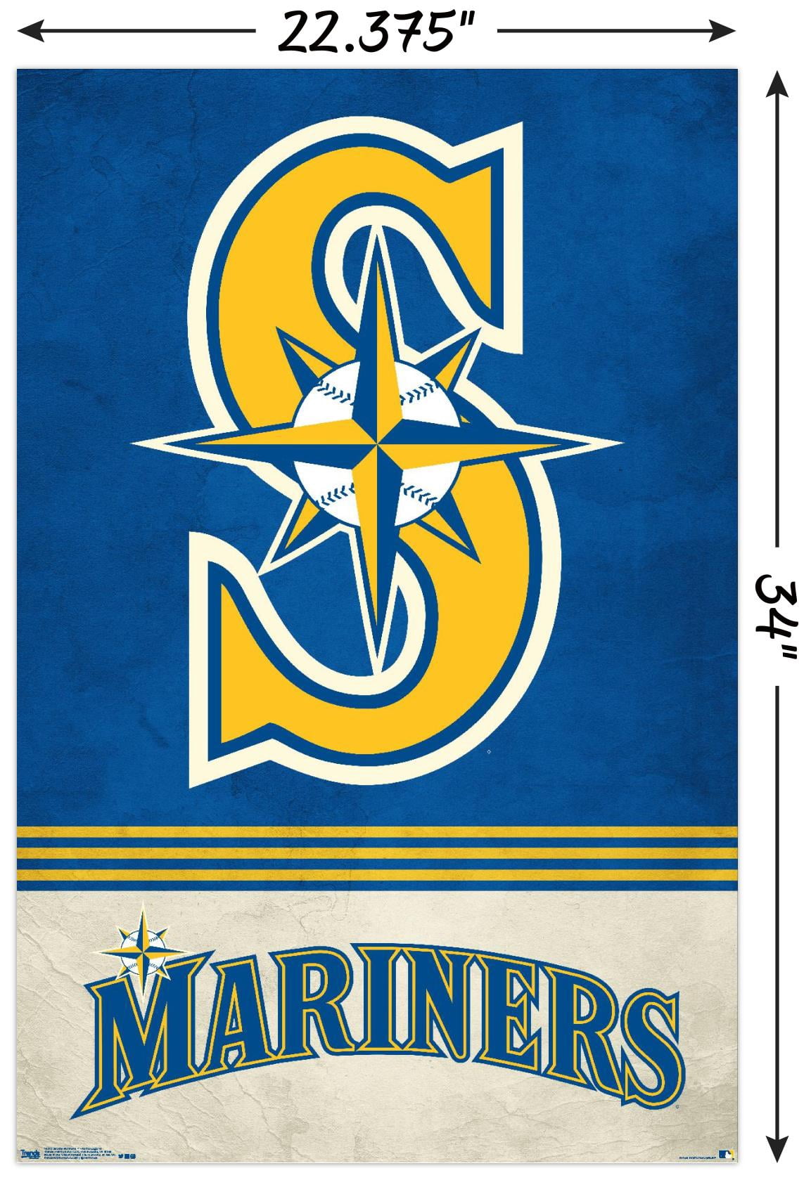 MLB Seattle Mariners - Retro Logo 18 Wall Poster, 22.375" x 34"