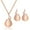 Rose Gold, variant on Xinyolin 2Pcs/Set Shiny Noble Necklace Earrings - Set Alloy Water Drop Faux Opal Pendant Necklace Earrings Jewelry Accessory