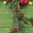 thumbnail image 5 of FastXmas 71" Christmas Rattan Decoration Red Berries and Green Pine-Needles Christmas Rattan Ornament Classical Norfolk Pine Christmas Garland Decor for Xmas Stair Fireplace Wall Home Indoor Outdoor, 5 of 6