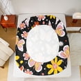thumbnail image 5 of Homewish Colorful Cartoon Flower Full Size Sheets,Cute Daisy Blossom Bed Sheets,Pink Yellow Black Sheet Sets For Girls Kids,Breathable Home Decor,4-Piece, 5 of 7