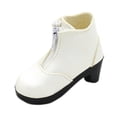 thumbnail image 1 of Botas de muñeca de 24" de cuero sintético para vestir, suministros de bricolaje, elegantes zapatos de muñeca en miniatura para blanco, 1 of 9
