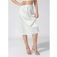 thumbnail image 4 of Women Half Slip for Under Dresses Elastic Waist Lace Trim Satin Half Slips Underskirt for Under Dresses Slip, 4 of 7