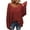 Red, variant on Long Sleeved Fall Winter Women V-neck Loose Sweater Oversize Knit Pullover