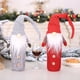 thumbnail image 5 of EeaseMX 1 funda para botella de vino navideña, funda para botella de vino, funda para botella de champán, para decorar la mesa de la cena navideña (Hombre del bosque gris), 5 of 7