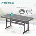 thumbnail image 7 of DYCANPO 66'' Outdoor Dining Table with Umbrella Hole, HDPS Rectangle Patio Table, Gray, 7 of 7