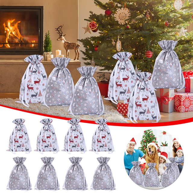 Bolsa de regalo de Navidad Bolsa de regalo con cordón Bolsa de papel de aluminio de Navidad Bolsa de regalo de Navidad Wmkox8yii HFSH2838