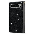 thumbnail image 3 of TECH CIRCLE Zipper Wallet Case for Google Pixel 8,Bling Glitter Fashion PU Leather Magnetic Clasp Flip ID Credit Card Slots Purse Folio Phone Cover with Wrist Strap for Google Pixel 8 6.2",Black, 3 of 7